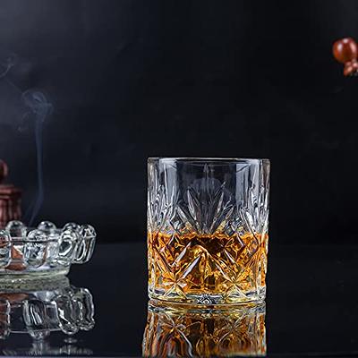 KANARS Whiskey Glass Set of 4, Crystal 10 Oz Rocks Glasses Tumbler