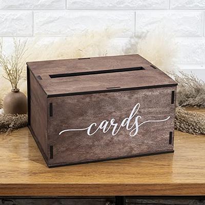 Personalized Wooden Cards Trunk with Slot and Lock - Wedding Decor