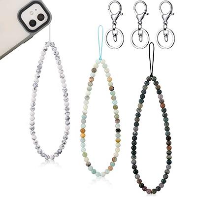 Katutude Crystal Beaded Phone Charm Bling Phone Wrist Strap Love Heart  Beaded Phone Lanyard Wrist Strap Anti Lost Phone Chain Wristlet Gift for  Girls