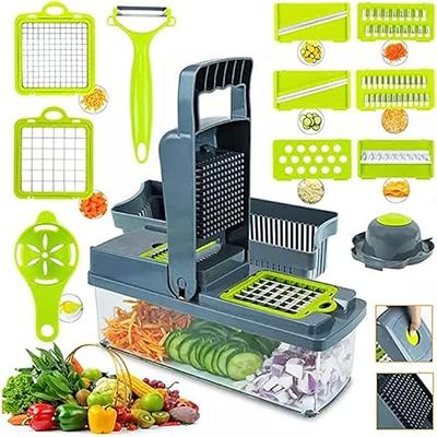 Vegetable Chopper, 10 in 1 Multi-functional Onion Chopper, Veggie Chopper  Stainless Steel Blades, Vegetable Slicer Container, Mandoline Slicer,  Dicer