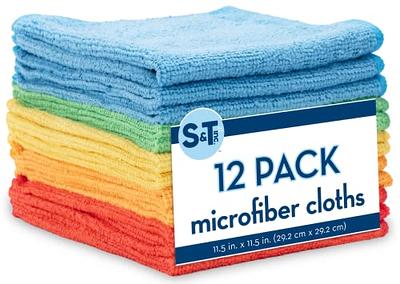 S&T INC. 100 Pack Microfiber Cleaning Cloth, Bulk Microfiber Towel for  Home, Reusable and Lint Free Cloth Towels for Car, Light Blue, 11.5 Inch x  11.5