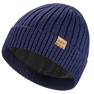 Ocatoma Beanie Hat for Men Women Winter Knitted Cuffed Hat with