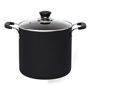 Farberware Aluminum 8-Quart Nonstick Stockpot, Black