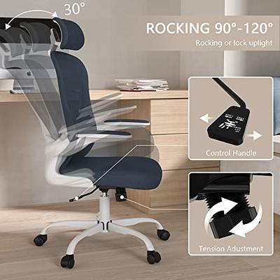 Office Chair, Ergonomic Desk Chair with Adjustable Lumbar Support, High  Back Mesh Computer Chair with Flip-up Armrests-BIFMA Passed Task Chairs