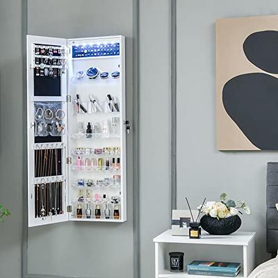 Wall Mounted Jewelry Cabinet with Full-Length Mirror - Costway