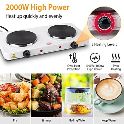 Electric Camping Double Burner Hot Plate Portable Heating Cooking