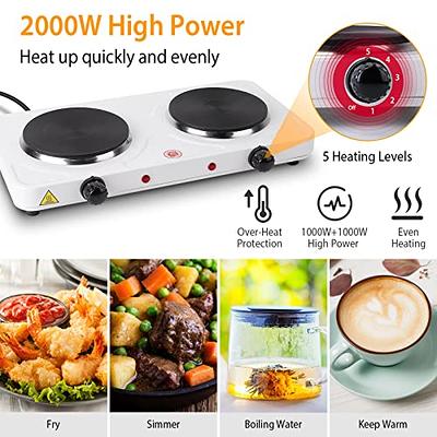 Elexnux 1800W Portable Hot Plate Electric Stove Countertop Double