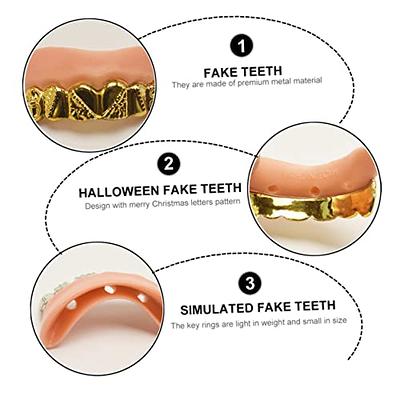 LQYoyz 3 Sizes Vampire Fangs Teeth with Adhesive, Halloween Party Cosplay  Props Accessories, Fake Vampire Teeth Party Favors Werewolf Fangs Vampire