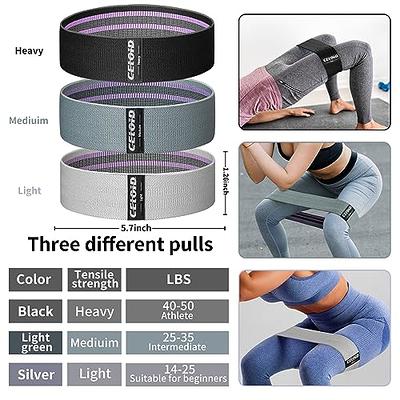 A-Tape Resistance Black Loop Bands for Legs and Butt Set, Gym and