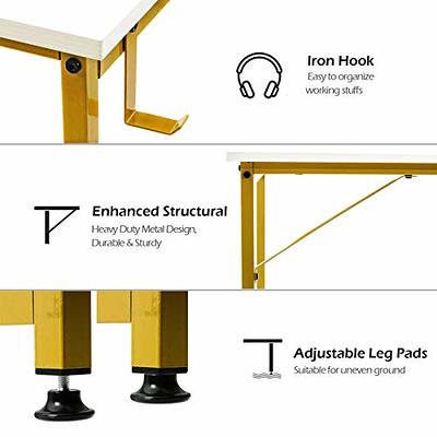 Small Computer Desk White Writing Table for Home Office Small Spaces 31  Inch Modern Student Study Laptop PC Writing Desks with Storage Bag  Headphone Hook,White Black 