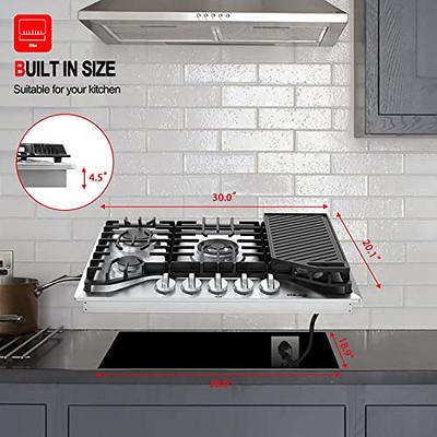 Gas Cooktop 12 inch Eascookchef Bulit-in Gas Stove Top 2 Burners NG/LPG  Convertible Dual Burners