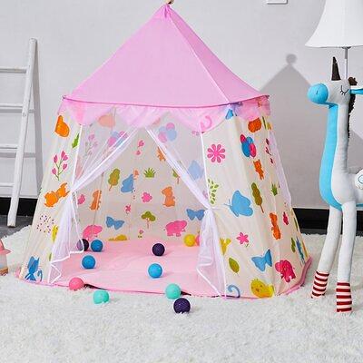 Costway Kids Play Tent Large Playhouse Children Play Castle Fairy Tent Gift  w/ Mat Gray