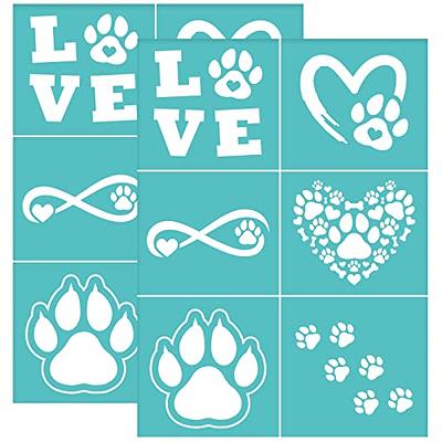 OLYCRAFT 2Pcs Self-Adhesive Silk Screen Printing Stencil Paw Print