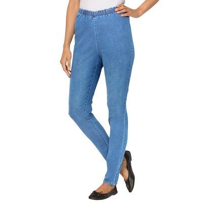 Shop Full Length Skinny Mid-Rise Jeggings with Elasticised Waistband Online