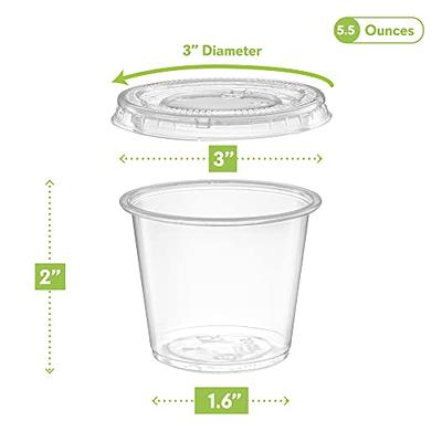 (5 oz - 200 Sets) Clear Diposable Plastic Portion Cups With Lids, Small  Mini Containers For Portion Controll, Jello Shots, Meal Prep, Sauce Cups