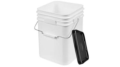 Mumufy 5 Pcs 3.5 Gallon Square Food Grade Bucket Square Bucket with Lid  Food Square Grade