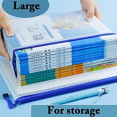 10Pcs A4 Mesh Zipper Bag, Mesh Zipper Pouch,Waterproof Plastic Mesh Zip  File Bag, Document Folder Bag, Mesh Organizer Bags for Board Games School  Office Home Travel 