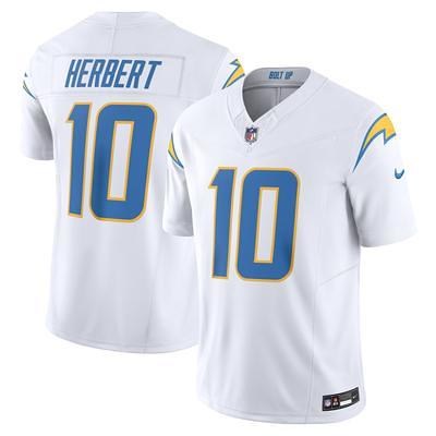 Justin Herbert Los Angeles Chargers Nike Player Graphic T Shirt Powder Blue  - Limotees