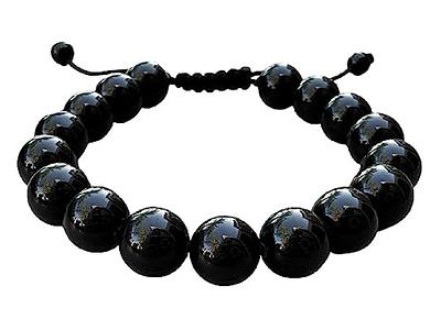 Grade A++ Black Tourmaline Crystal Bead Bracelet 8mm, Genuine Gemstone  Bracelet