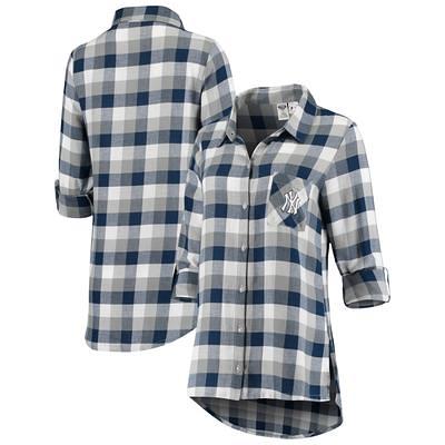 Women's Concepts Sport Navy/Red Atlanta Braves Breakout Flannel Long Sleeve  Nightshirt