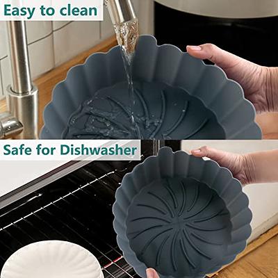 2 Packs Air Fryer Silicone Liners Pot with Gloves and Brush, 8