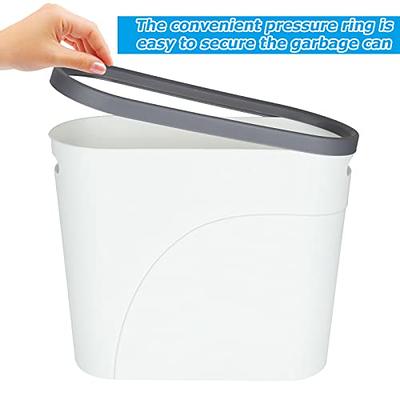 Slim Trash Can, Trash Bin, Toilet Garbage Can With Pressure Ring