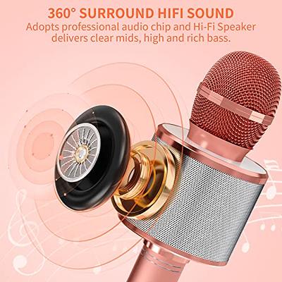 OVELLIC 2 Pack Karaoke Microphone for kids, Wireless Bluetooth Karaoke  Microphone for Singing, Portable Handheld Mic Speaker Machine, Great Gifts  Toys