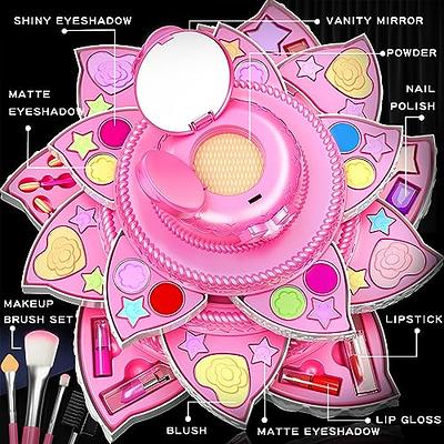 Real Makeup Kit for Kids Toddlers Little Girls Children, Non Toxic Washable  Girls Play Makeup Set, Pink Toddler Make Up Kit with Unicorn Bag, Make Up