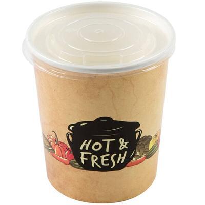 Choice 12 oz. Double Poly-Coated Paper Soup / Hot Food Cup with Black  Vented Paper Lid - 250/Case