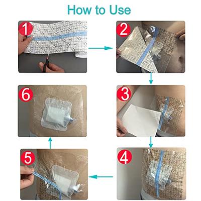 Waterproof Bandage Wound Shower Cover Shield Adhesive Film Patch with  Non-Stick Center Pad for Surgery Incisions Protector Chest Chemo Port