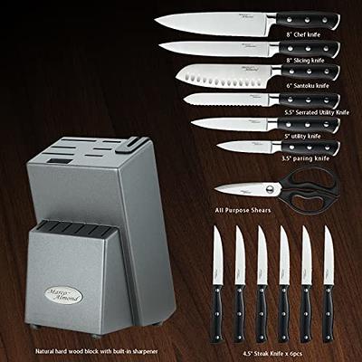 Marco Almond® Kitchen Knife Set with Block KYA31,14 Pieces Japanese  Stainless Steel Cutlery Knives Block Set for Kitchen with Built-in  Sharpener - Yahoo Shopping