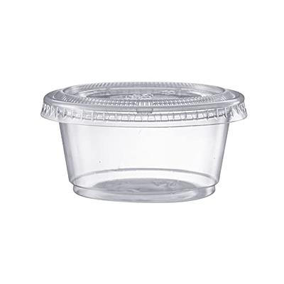 200 Sets - 2 oz. Small Plastic Containers with Lids, Jello Shot