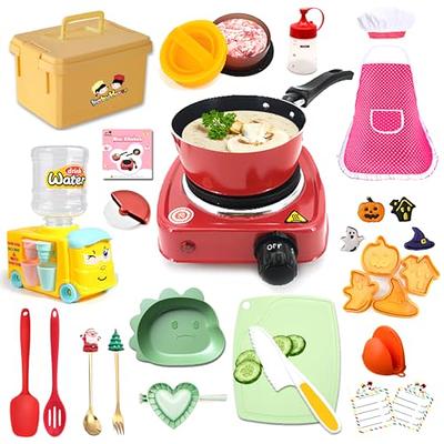 Kids Junior Tiny Real Easy Cooking Kitchen Set and Baking Kit - 22 Pc. Mini Stove Burner, Chef, Apron, Oven Mitt, Recipes - Easy Cook Real Food