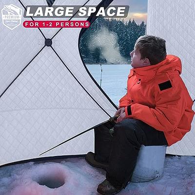 VEVOR 2-3 Person Ice Fishing Tent Nylon 2-Person Tent in Black | HSBDZP00000000001V0