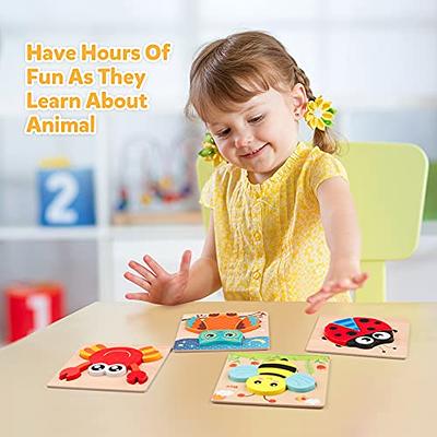  NASHRIO Wooden Puzzles for Toddlers 2-5 Years Old(Set of 6), 9  Pieces Preschool Educational and Learning Animal Jigsaw Puzzle Toy Gift Set  for Boys and Girls : Toys & Games