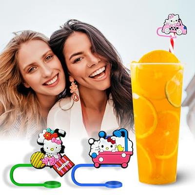 Anime Straw Covers Cap for Cup Straw Accessories, 8mm Cartoon Straw  Protectors Tips Cover for Reusable Drinking Straws (12pcs animal)