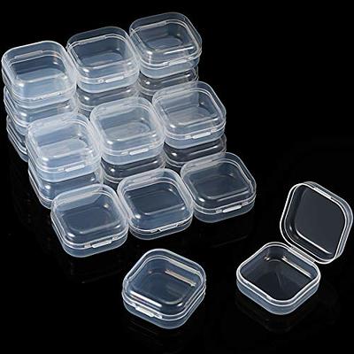 12 Pack Small Clear Plastic Beads Storage Containers Box with Hinged  Lid,Bead St