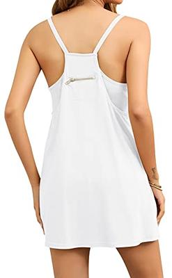 ANRABESS Women Summer Sleeveless Mini Dress Built-in Bra and Shorts Casual  Cutout Workout Athletic 2 Piece Tennis Dresses