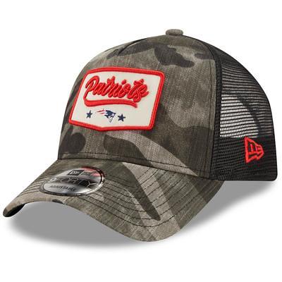 Men's New Era Khaki/White Cleveland Browns Happy Camper A-Frame Trucker 9FORTY Snapback Hat