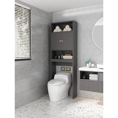 Grey Bathroom Storage Cabinet with Adjustable Shelves