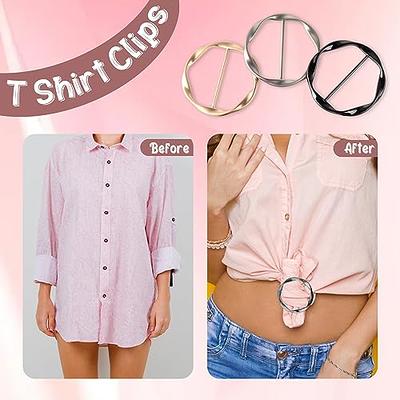 Silk Scarf Ring Clip T-Shirt Tie Clips for Women Fashion Metal Round Circle  Clip Buckle Clothing