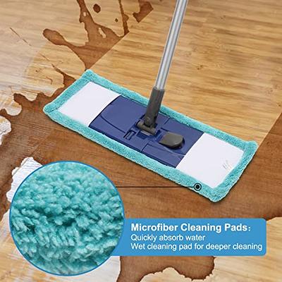 MEXERRIS Microfiber Floor Mop for Hardwood Cleaning - 360 Rotating Dust Wet Mop