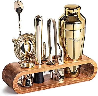  Cocktail Shaker Set with Stand Mixology Bartender KitBar Tool  for Drink Mixing, Cocktail Shaker Bar Accessories for Home Bar Set, Perfect  for Apartment Essentials and House Warming Gifts New Home: Home