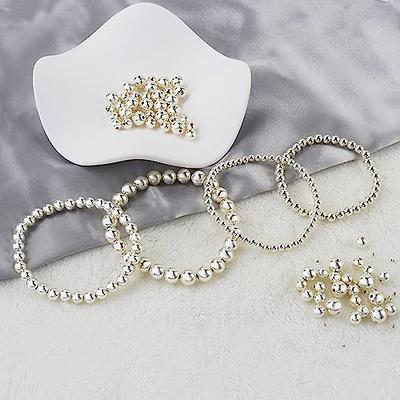 100pcs 14K White Gold Filled Beads Smooth Spacer Jewelry Making Beads  Seamless