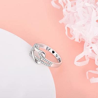 Infinity Forever Love Knot Promise Ring For Women, Anniversary Simulated  Diamond Ring, Girls Womens Jewellery