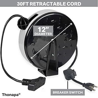 Black+decker Retractable Extension Cord 50 ft with 4 Outlets - 14AWG SJTW Cable - Outdoor Power Cord Reel Size One Size