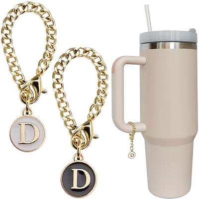 Wabogove Letter Charm Accessories for Stanley Cup 2PCS Initial Name ID  Personalized Handle Charm for Stanley Tumbler