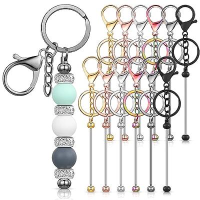  Huwena 6 Pcs Beadable Keychain Bars Blanks Bead