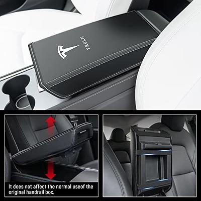 8sanlione Car Armrest Storage Box Mat, Fiber Leather Car Center Console  Cover, Car Armrest Seat Box Cover Accessories Interior Protection for Most