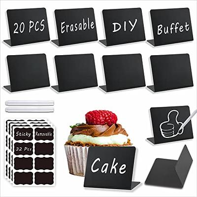 YETOOME 10 Pack Mini Chalkboard Signs for Tabletop Chalkboard Labels,  L-Shaped Small Chalkboard Buffet Signs with 1 Erasable Chalk Marker, Food  Labels